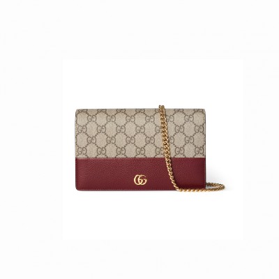 GUCCI GG MARMONT BI-COLOR WALLET ON CHAIN ‎497985AAE5E6258 (20*12.5*4cm)